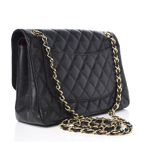 chanel foldover quilted jumbo|CHANEL Caviar Quilted Jumbo Double Flap Black.